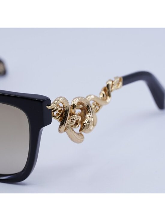 Roberto Cavalli SRC014M 700G Sunglasses Black Aviator Frame, Brown Lenses main image 6